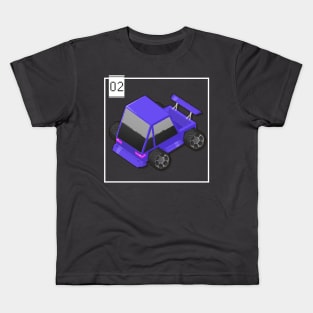 02 - Pixel Cars - Little Lilac Kids T-Shirt